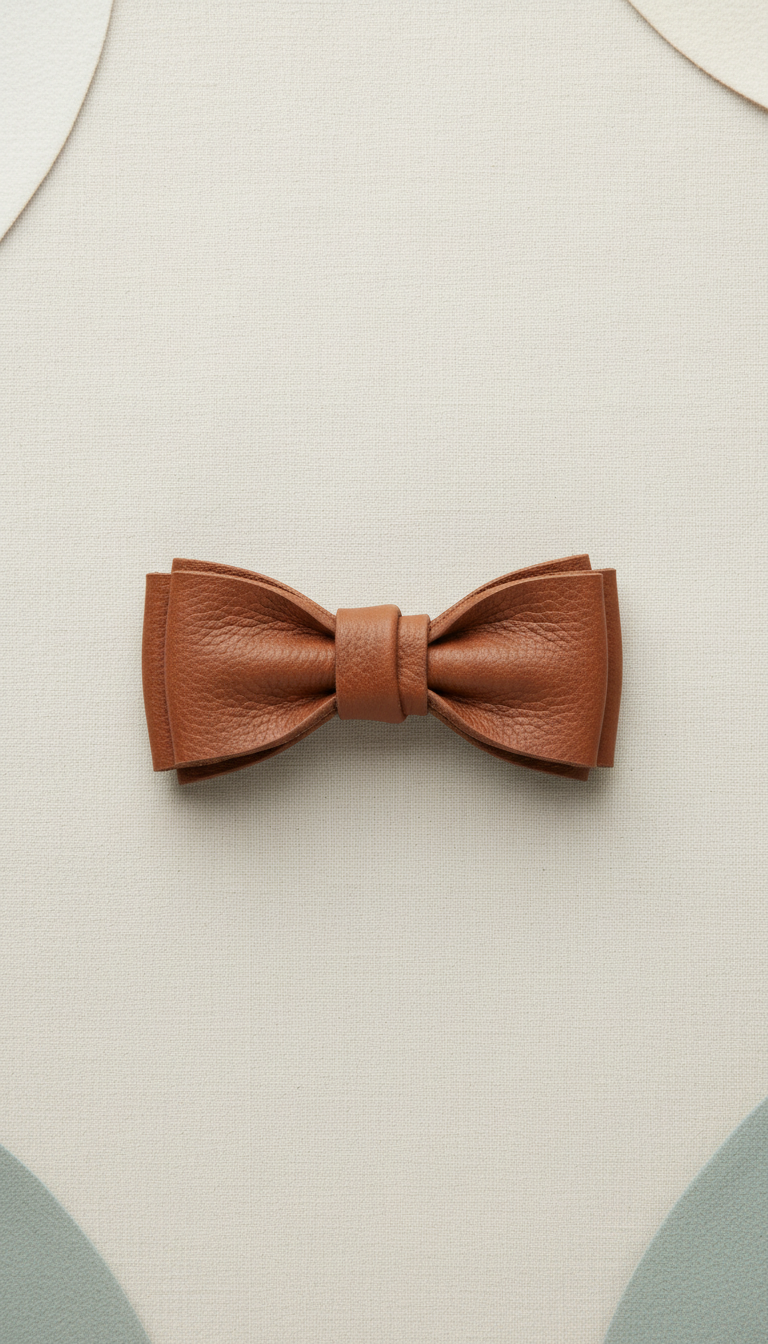 Saddle Brown Leather Boot Bow